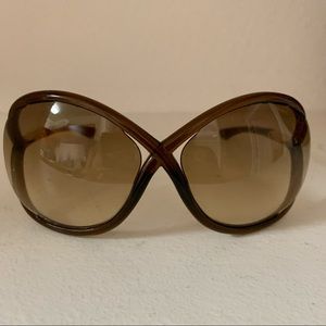 TOM FORD oversized polarized Smoky Brown “WHITNEY” Sunglasses